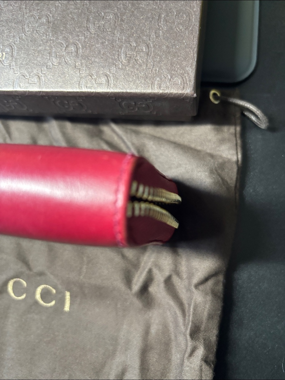 🌟 Gucci Microguccissima Red Leather Zip-Around Wallet 🌟 - Picture 16 of 17